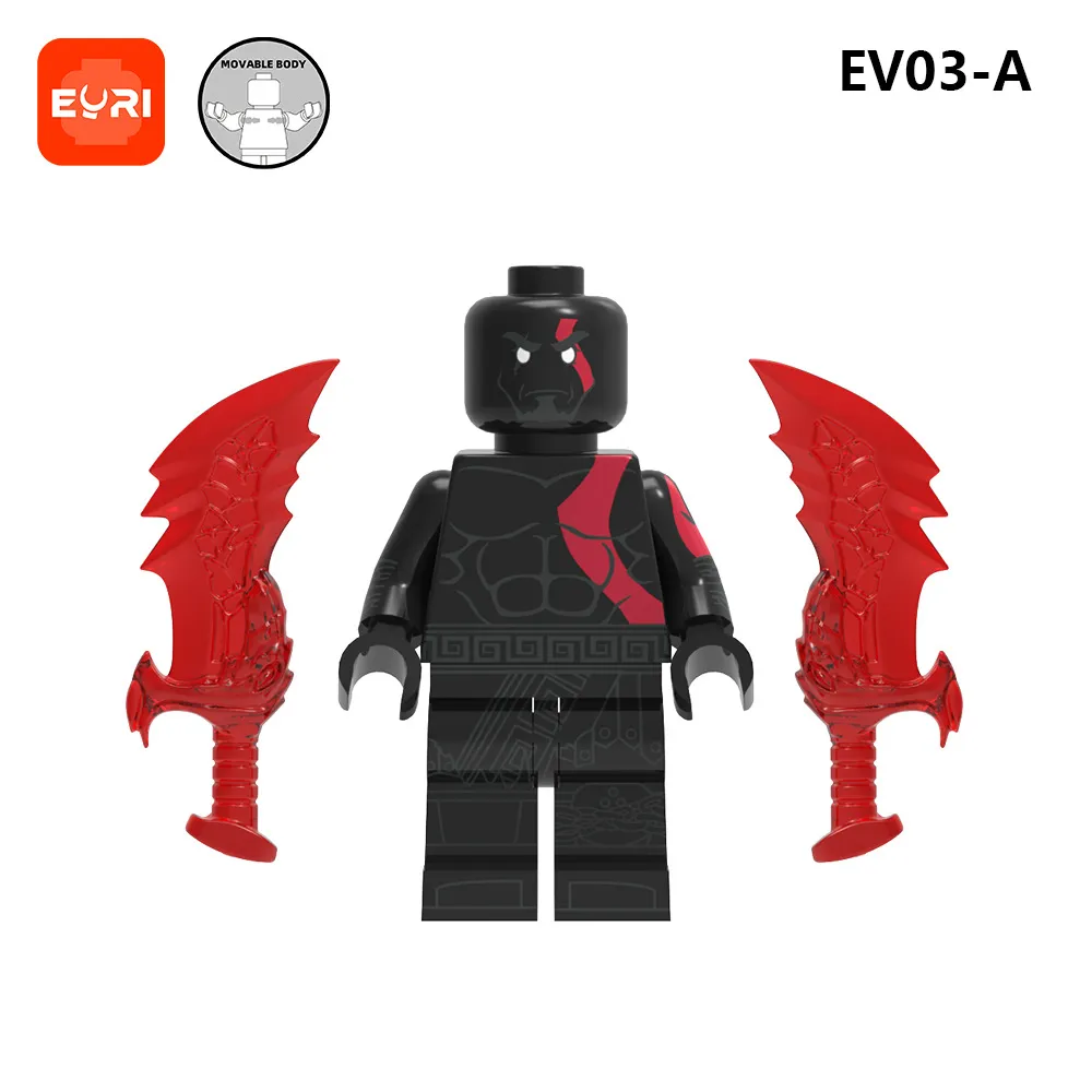 Kratos Minifigure Ev Building Block Game Blade of Chaos Ev03 Ev03A Ev03B Toy Bag